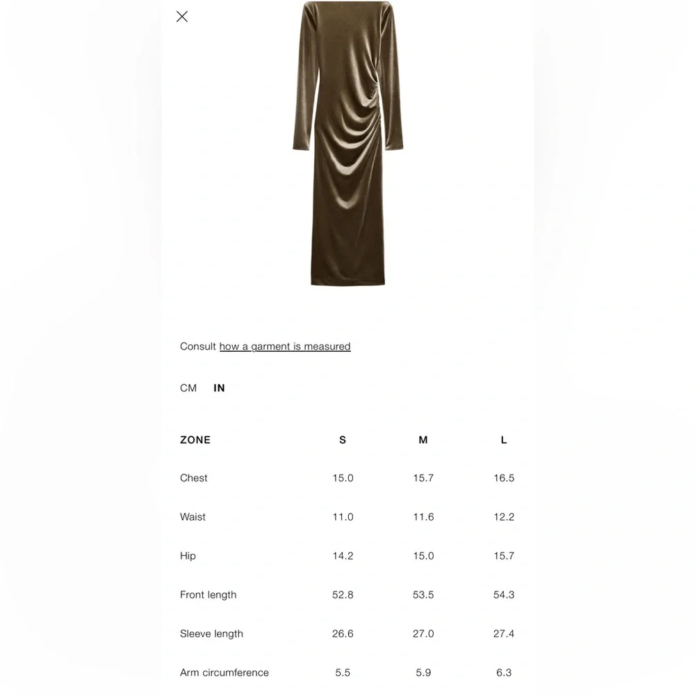 Zara Elegant Long Sleeve Velvet Dress - Picture 6 of 7